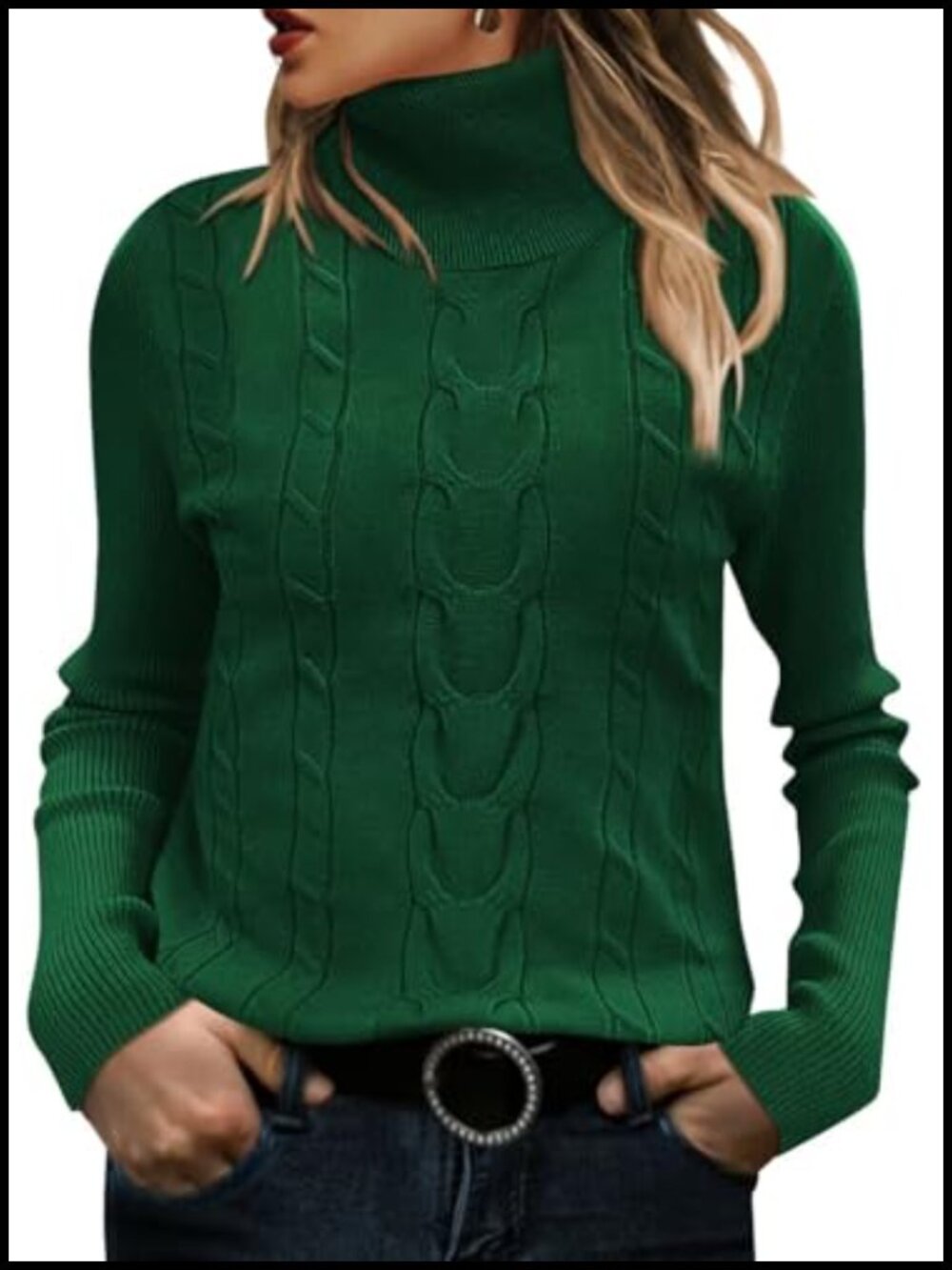 Women's Turtleneck Sweater Knit Pullover Long Sleeve Fall Winter